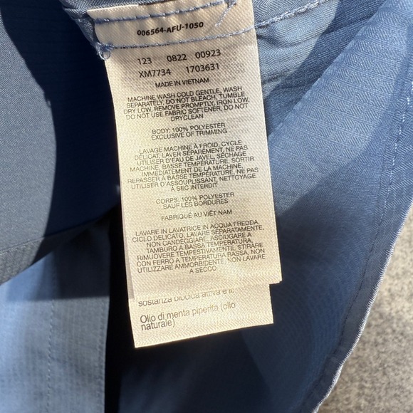 Columbia Red Eagle Lake Short Sleeve Shirt Men L/G Blue Omni Shade UPF 40 - Picture 8 of 10